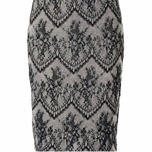 NWT Peruvian Connection Black/Pearl Lace Pencil Skirt w/Full Lining Size 10 - Picture 15 of 16